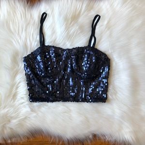 Forever 21 Sequin Crop Tank Top
